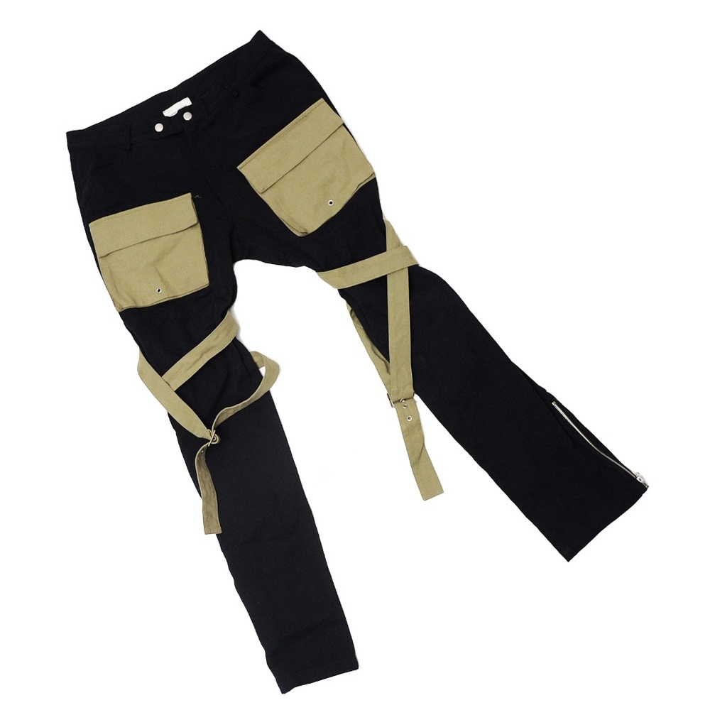 Lifted Anchors Black Newport Strapped Pants.